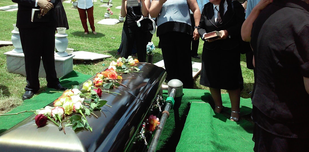 Photo casket, funeral procession